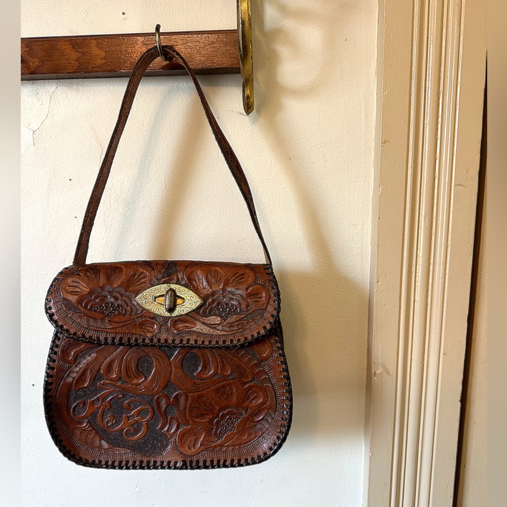 Vintage Brown Leather Handbag